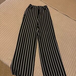 River Island Black and White Striped Wide Leg Pants